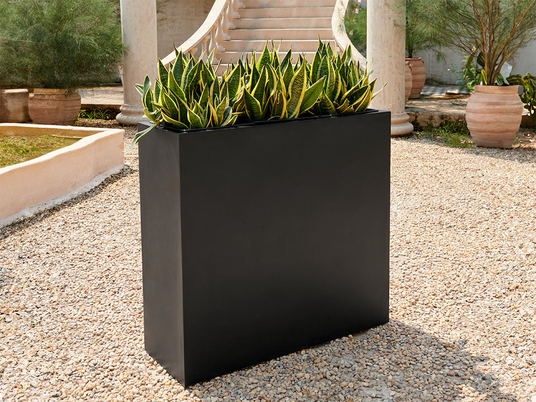 large rectangular planter pots Rectangular Tall Planter Box (Set of 2) – JACKALOPE POTTERY