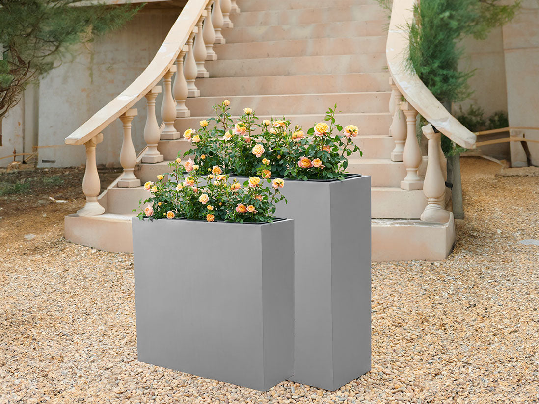tall rectangular pots for plants Rectangular Tall Planter Box (Set of 2) – JACKALOPE POTTERY