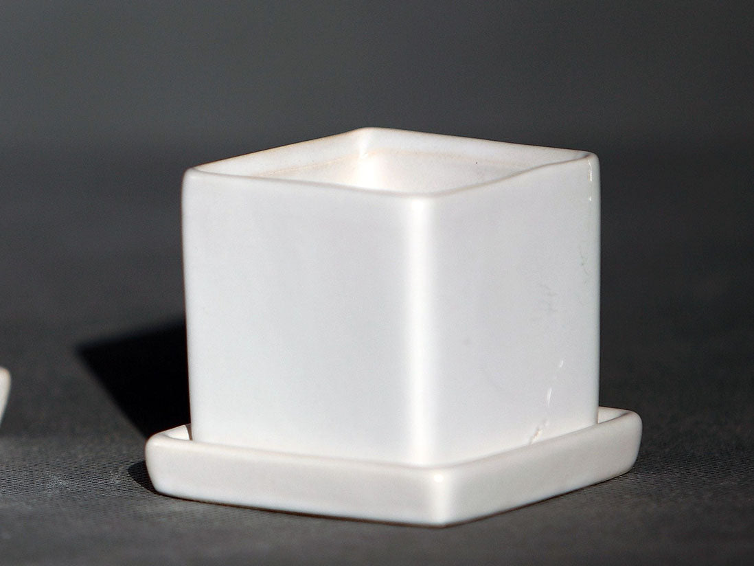 large square plant pot saucers Cube Pot with Detached Saucers (LARGE) – JACKALOPE POTTERY