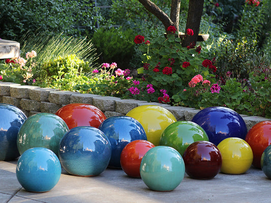 Outdoor Decorative Sphere Glazed 19.5"